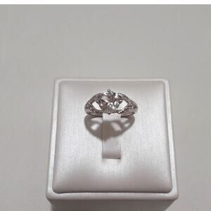 Avon NVC Sterling Silver Ring Round Clear Cubic Zircon Size 6